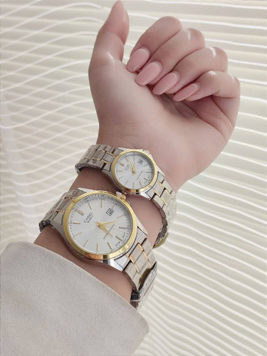 ست ساعت کاسیو بند استیل زنانه و مردانه کد 81401
