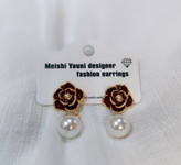 گوشواره میناکاری گل رز