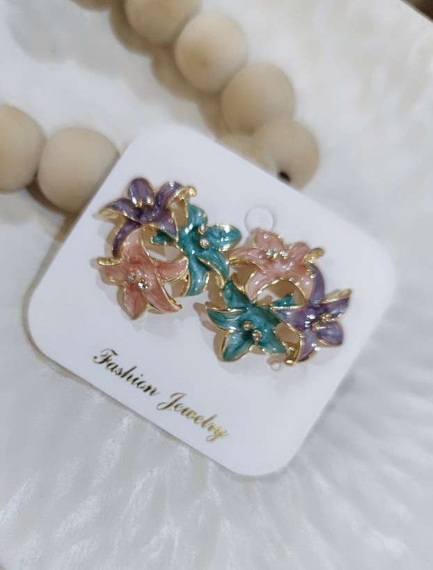 گوشواره مینا کاری ارکیده