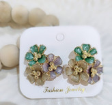 گوشواره میناکاری سه گل