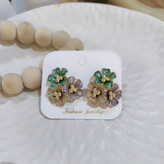 گوشواره میناکاری سه گل